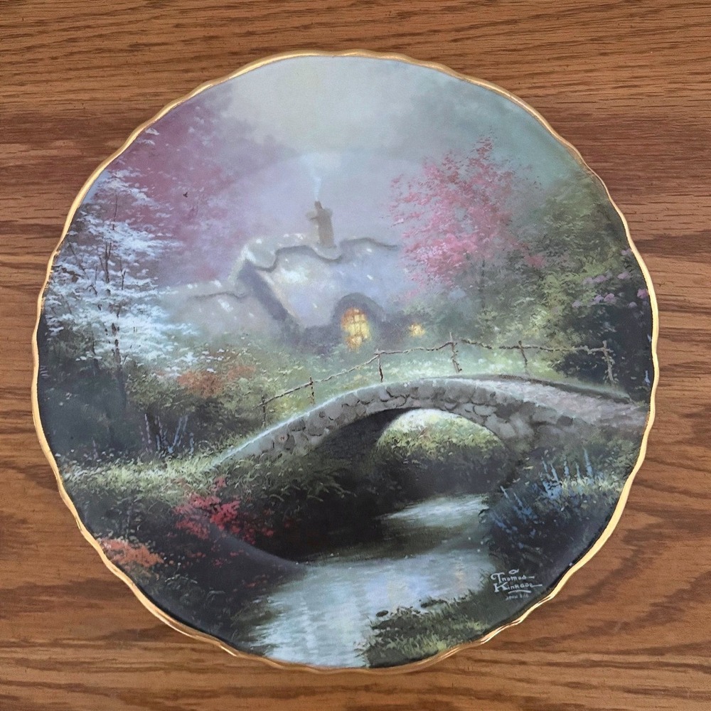 Thomas Kinkade Brookside Hideaway Collector Plate‎ Bradford Exchange 1996 NO BOX